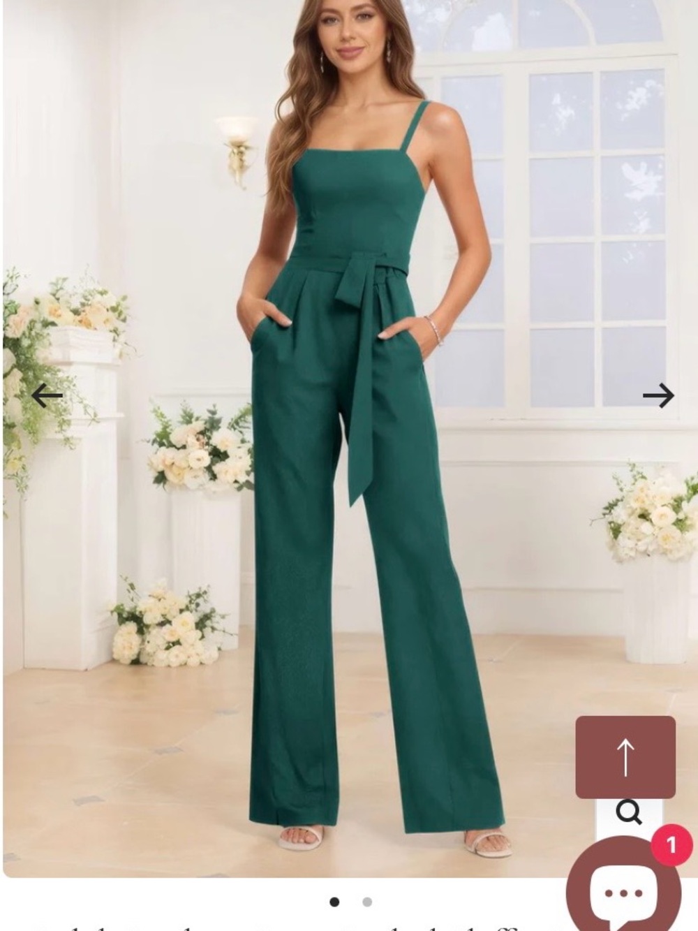 NWT POMUYOO Teal Chiffon Jumpsuit (With Pockets)